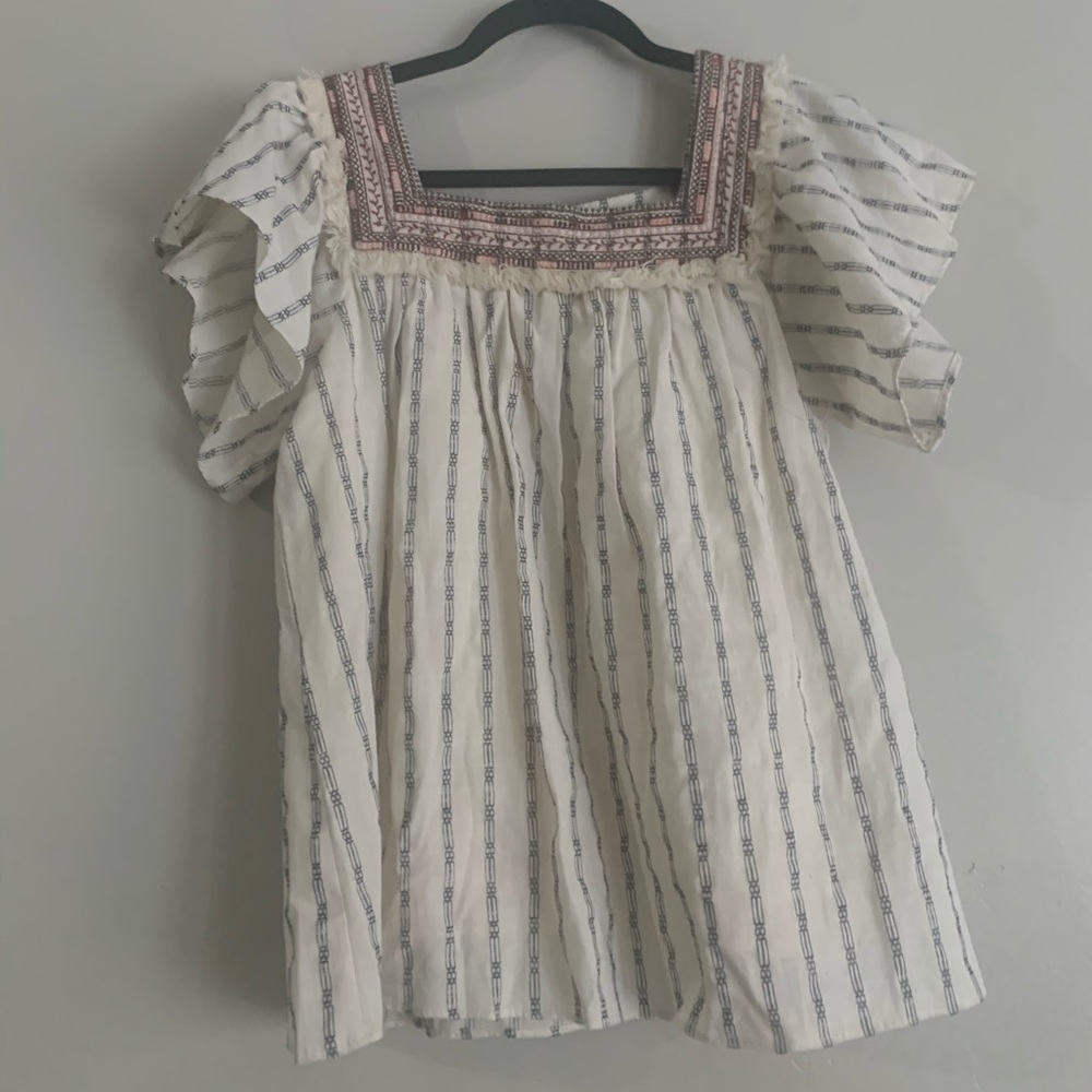 Anthropologie Embroidered Blouse